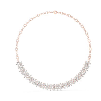 18k Rose Gold Pear/Princess/Marquise Lab-Grown Diamond Anniversary Gift Necklace | Pure Carat
