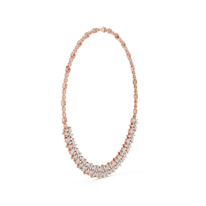 18k Rose Gold Pear/Princess/Marquise Lab-Grown Diamond Anniversary Gift Necklace | Pure Carat