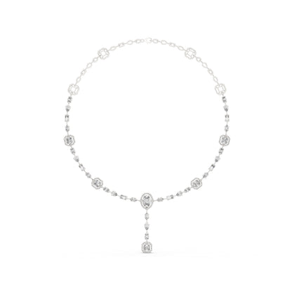 14k Yellow Gold Emerald/Pear/Oval/Round Cut Diamond Bridal Necklace for Women | Pure Carat