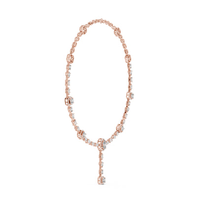 14k Yellow Gold Emerald/Pear/Oval/Round Cut Diamond Bridal Necklace for Women | Pure Carat