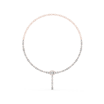 18k White Gold Oval/Emerald/Marquise/Pear Lab-Grown Diamond Wedding Necklace | Pure Carat