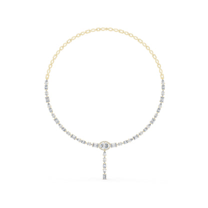 18k White Gold Oval/Emerald/Marquise/Pear Lab-Grown Diamond Wedding Necklace | Pure Carat