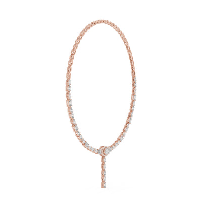 18k White Gold Oval/Emerald/Marquise/Pear Lab-Grown Diamond Wedding Necklace | Pure Carat