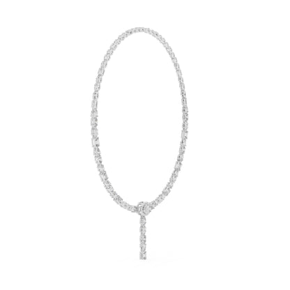 18k White Gold Oval/Emerald/Marquise/Pear Lab-Grown Diamond Wedding Necklace | Pure Carat