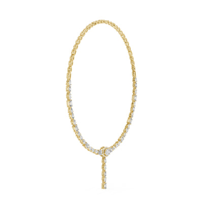 18k White Gold Oval/Emerald/Marquise/Pear Lab-Grown Diamond Wedding Necklace | Pure Carat