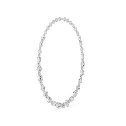 18k Rose Gold Pear/Emerald/Oval/Round Lab-Grown Diamond Party Wear Necklace | Pure Carat