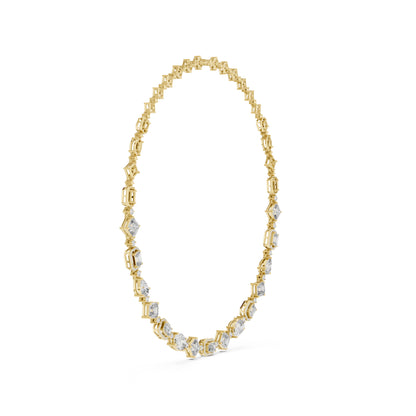 18k Rose Gold Pear/Emerald/Oval/Round Lab-Grown Diamond Party Wear Necklace | Pure Carat