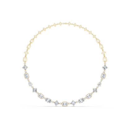 18k Rose Gold Pear/Emerald/Oval/Round Lab-Grown Diamond Party Wear Necklace | Pure Carat