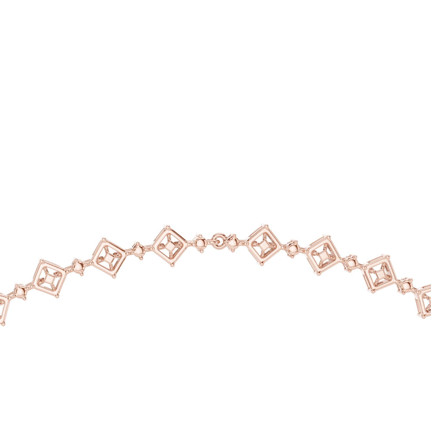 18k Rose Gold Pear/Emerald/Oval/Round Lab-Grown Diamond Party Wear Necklace | Pure Carat