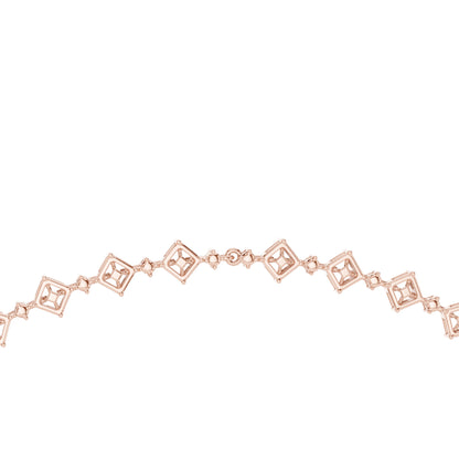 18k Rose Gold Pear/Emerald/Oval/Round Lab-Grown Diamond Party Wear Necklace | Pure Carat