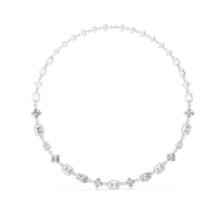 18k Rose Gold Pear/Emerald/Oval/Round Lab-Grown Diamond Party Wear Necklace | Pure Carat