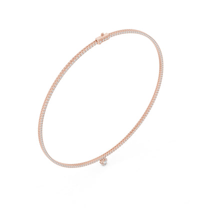 18k White Gold Pear & Round Lab-Grown Diamond Bridal Necklace for Women | Pure Carat