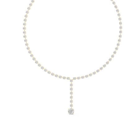 18k Yellow Gold Round Lab-Grown Diamond Anniversary Gift Necklace for Women | Pure Carat