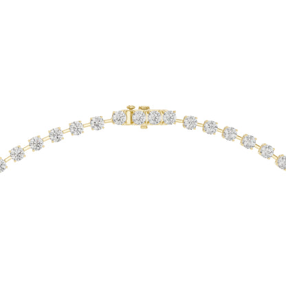 18k Yellow Gold Round Lab-Grown Diamond Anniversary Gift Necklace for Women | Pure Carat