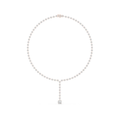 18k Yellow Gold Round Lab-Grown Diamond Anniversary Gift Necklace for Women | Pure Carat