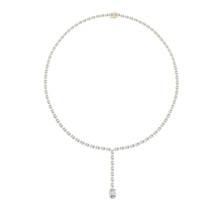 14k Rose Gold Oval Lab-Grown Diamond Office Wear Necklace for Women | Pure Carat