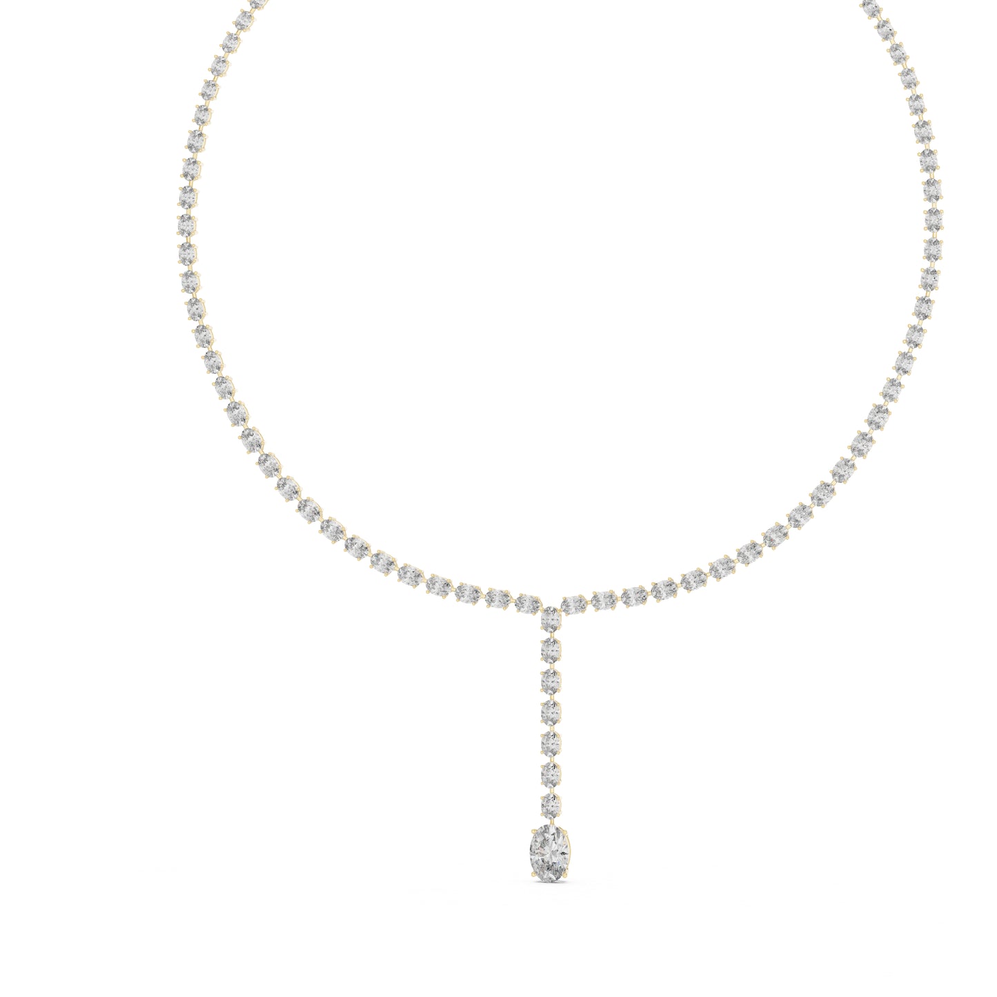 14k Rose Gold Oval Lab-Grown Diamond Office Wear Necklace for Women | Pure Carat