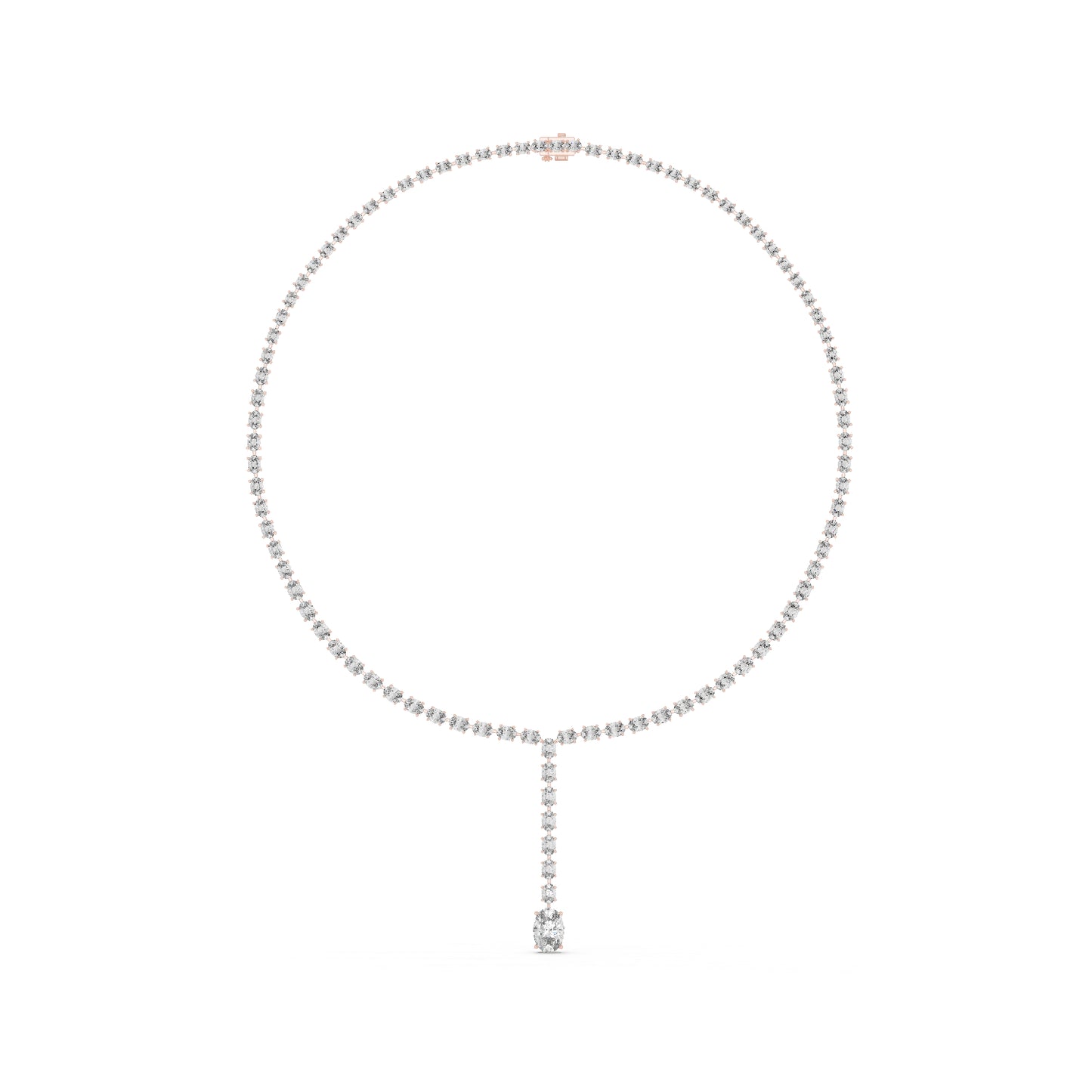14k Rose Gold Oval Lab-Grown Diamond Office Wear Necklace for Women | Pure Carat