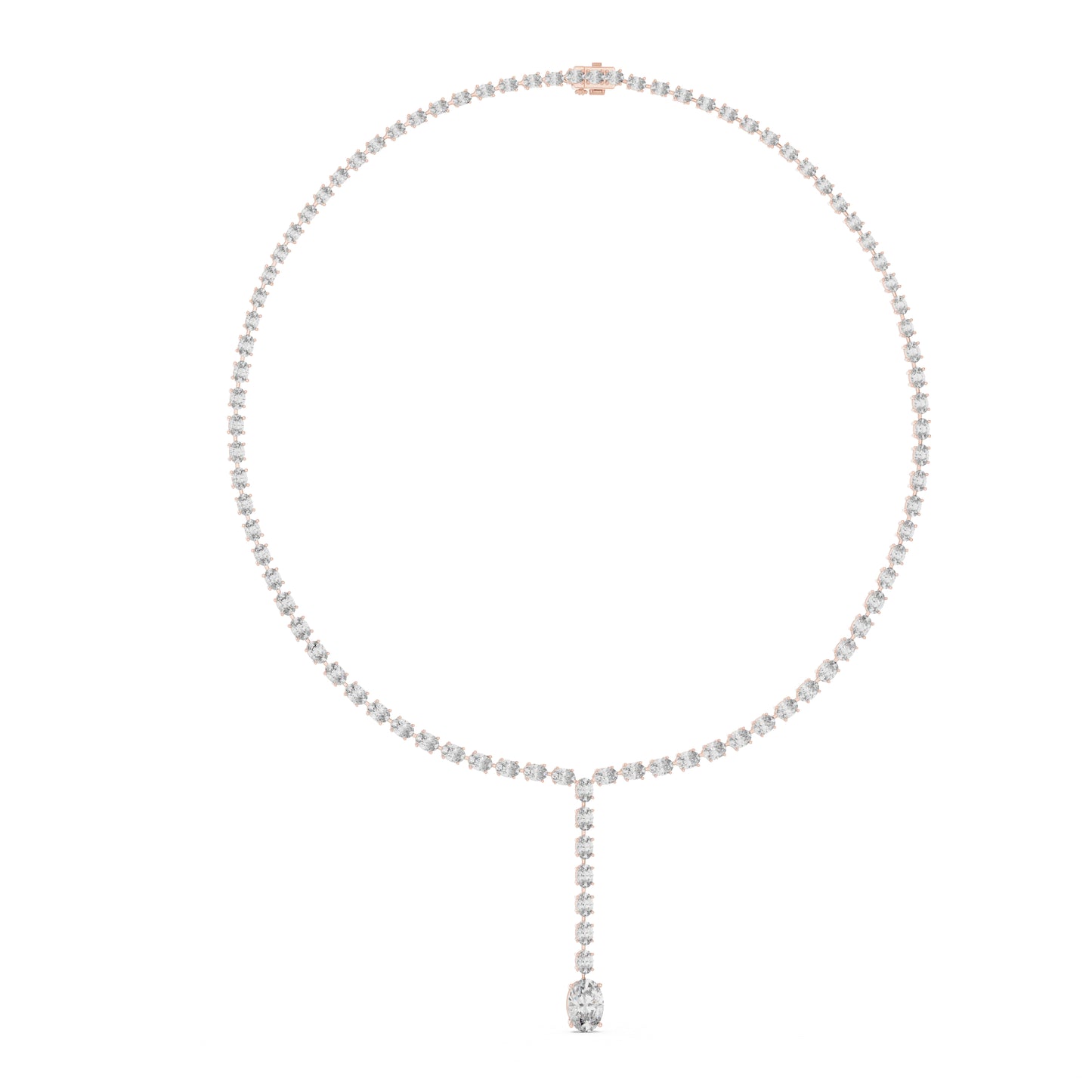 14k Rose Gold Oval Lab-Grown Diamond Office Wear Necklace for Women | Pure Carat