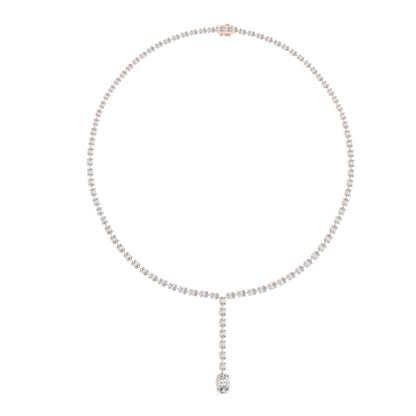 14k Rose Gold Oval Lab-Grown Diamond Office Wear Necklace for Women | Pure Carat