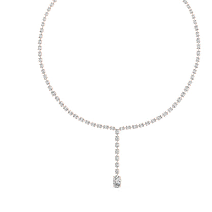 14k Rose Gold Oval Lab-Grown Diamond Office Wear Necklace for Women | Pure Carat