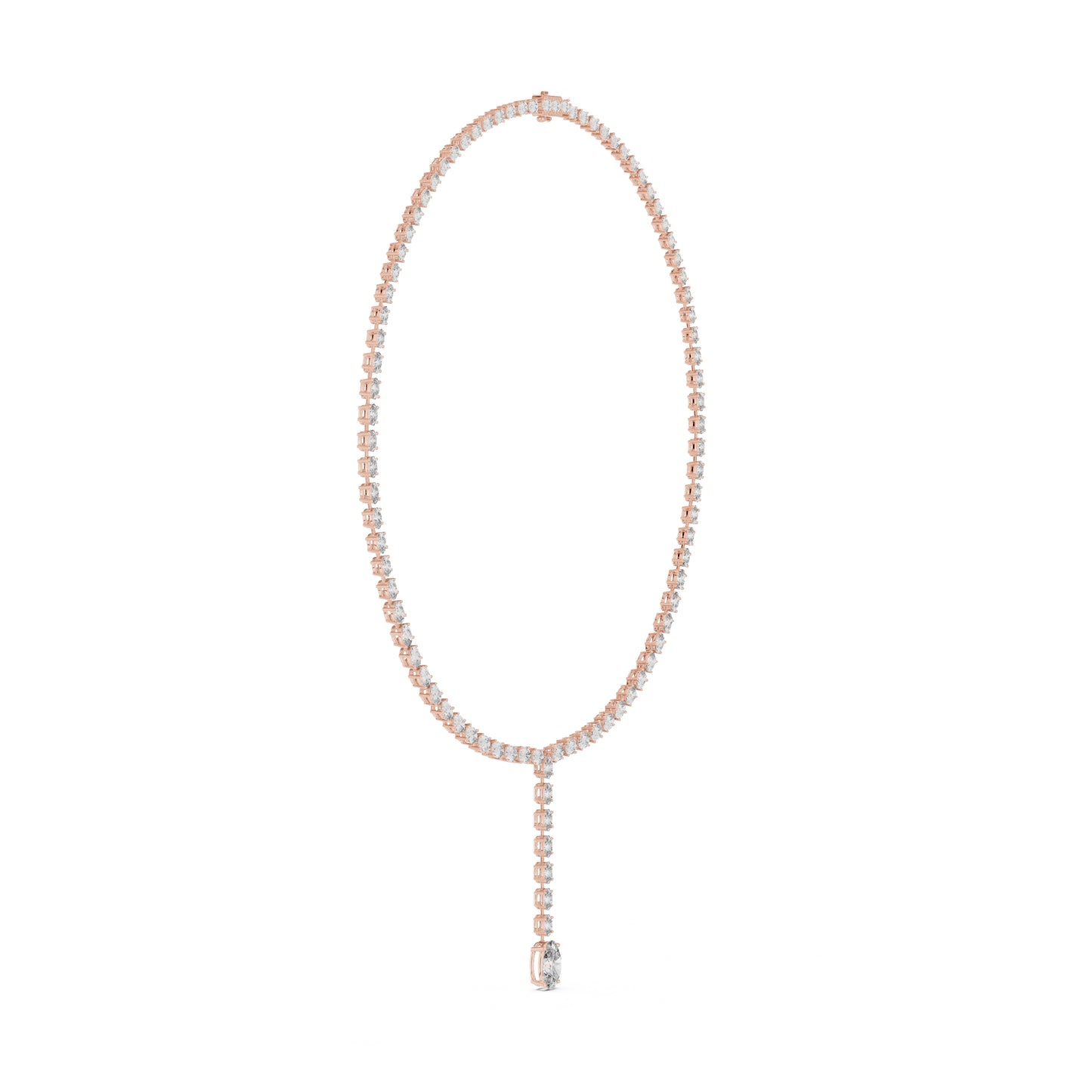 14k Rose Gold Oval Lab-Grown Diamond Office Wear Necklace for Women | Pure Carat