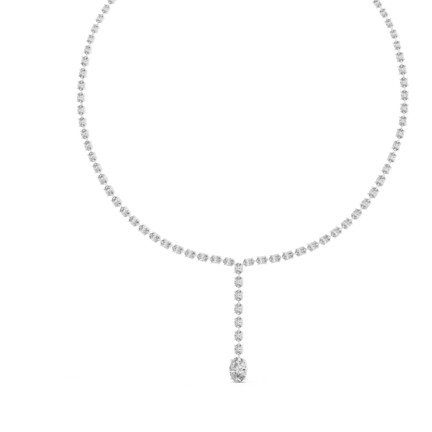 14k Rose Gold Oval Lab-Grown Diamond Office Wear Necklace for Women | Pure Carat