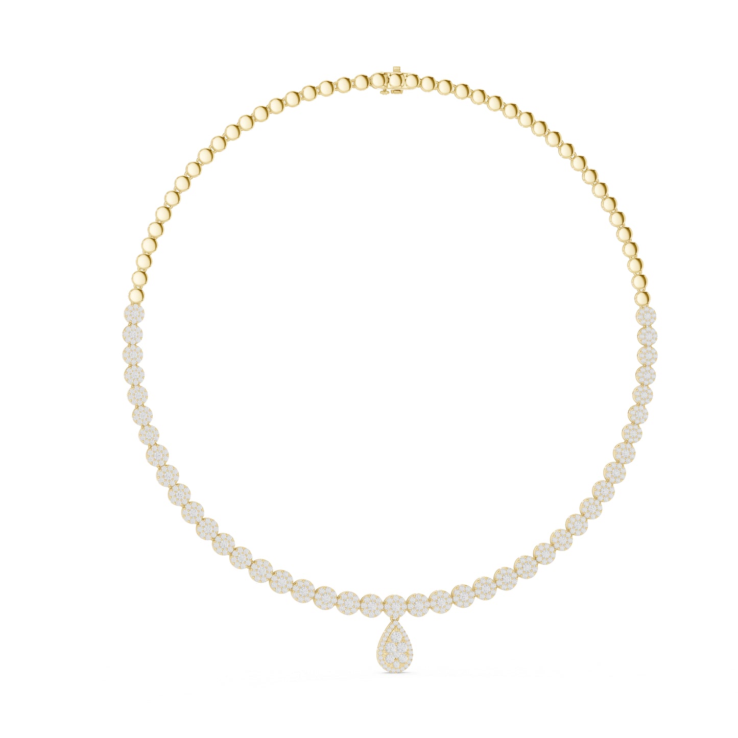 14k Yellow Gold Round Lab-Grown Diamond Bridal Necklace for Women | Pure Carat