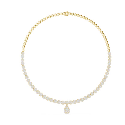14k Yellow Gold Round Lab-Grown Diamond Bridal Necklace for Women | Pure Carat