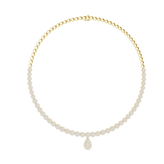 14k Yellow Gold Round Lab-Grown Diamond Bridal Necklace for Women | Pure Carat