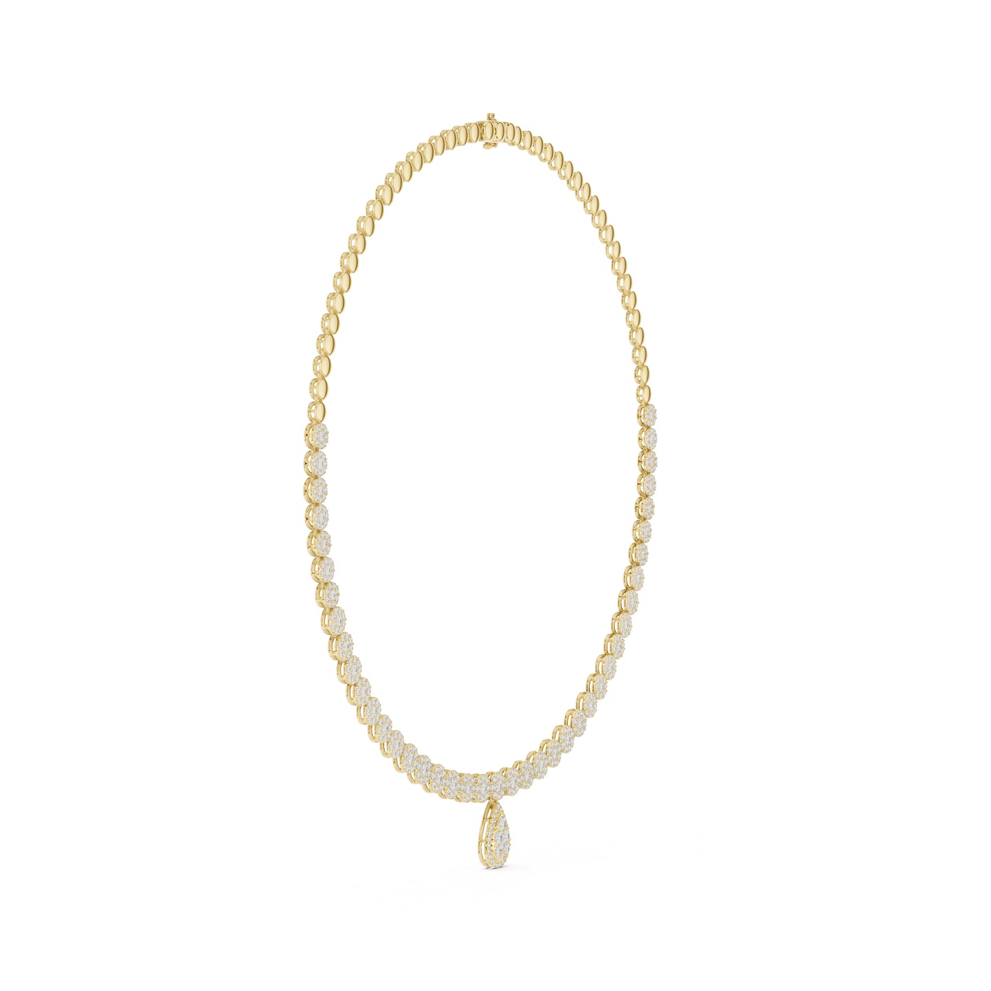 14k Yellow Gold Round Lab-Grown Diamond Bridal Necklace for Women | Pure Carat