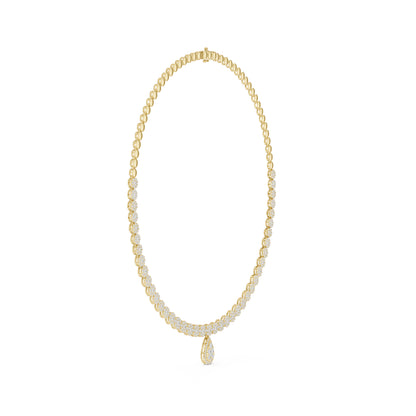 14k Yellow Gold Round Lab-Grown Diamond Bridal Necklace for Women | Pure Carat