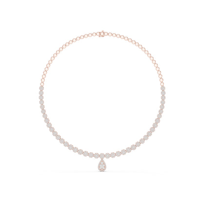 14k Yellow Gold Round Lab-Grown Diamond Bridal Necklace for Women | Pure Carat