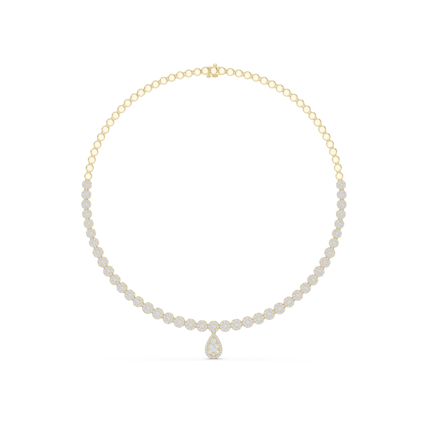 14k Yellow Gold Round Lab-Grown Diamond Bridal Necklace for Women | Pure Carat