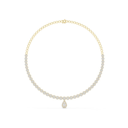 14k Yellow Gold Round Lab-Grown Diamond Bridal Necklace for Women | Pure Carat