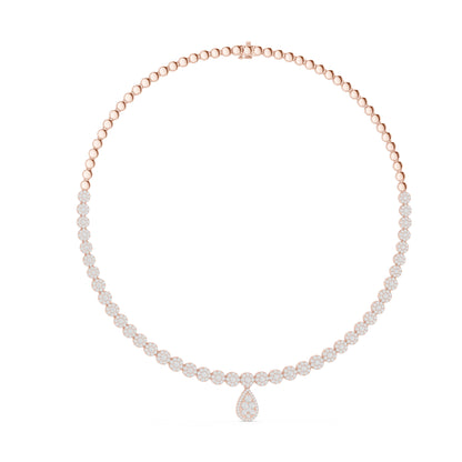 14k Yellow Gold Round Lab-Grown Diamond Bridal Necklace for Women | Pure Carat