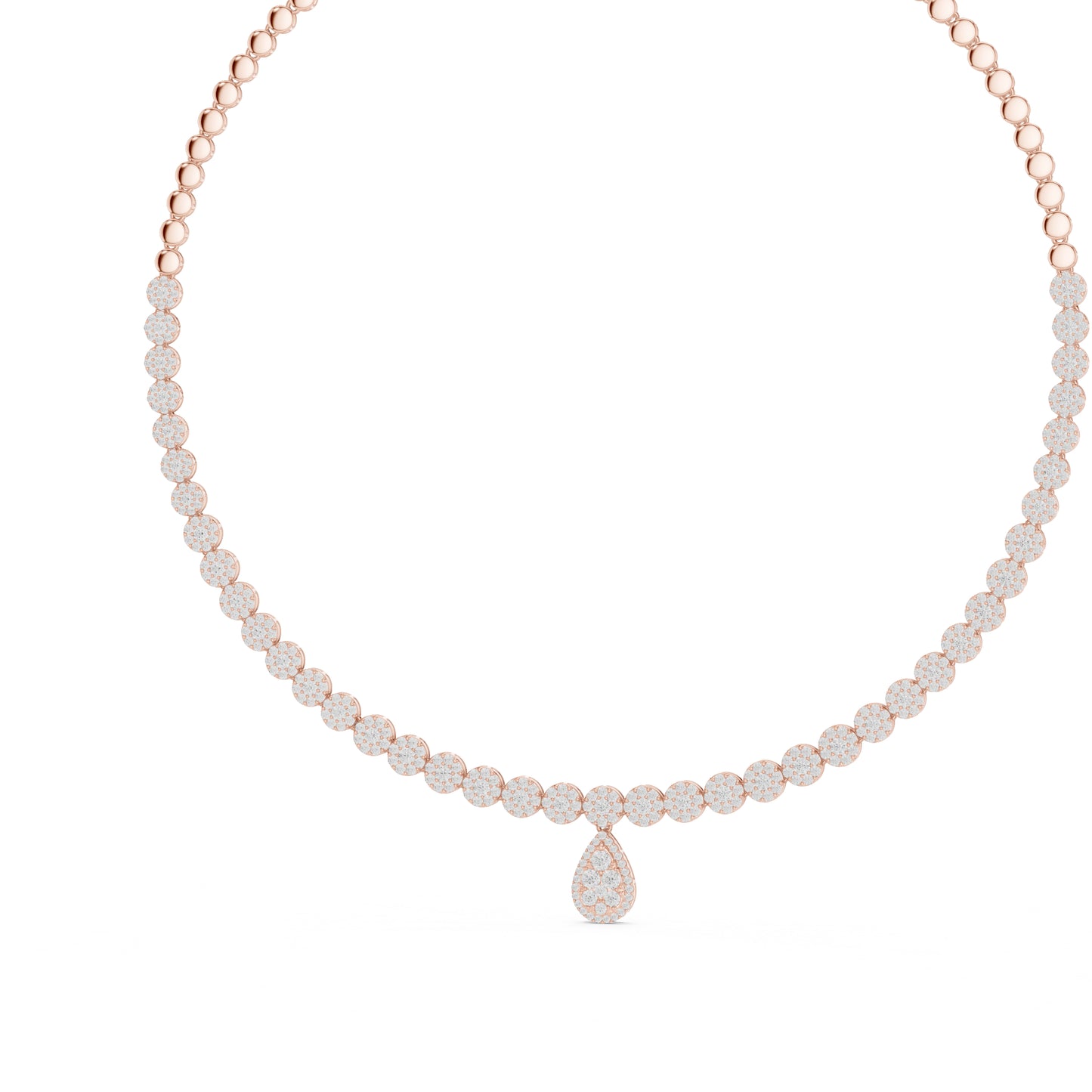 14k Yellow Gold Round Lab-Grown Diamond Bridal Necklace for Women | Pure Carat