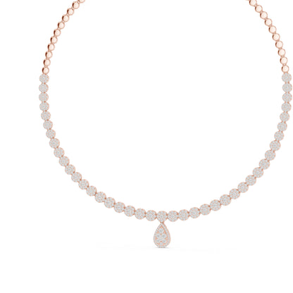 14k Yellow Gold Round Lab-Grown Diamond Bridal Necklace for Women | Pure Carat