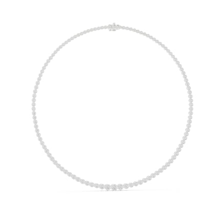18k White Gold Round Lab-Grown Diamond Everyday Wear Necklace for Women | Pure Carat