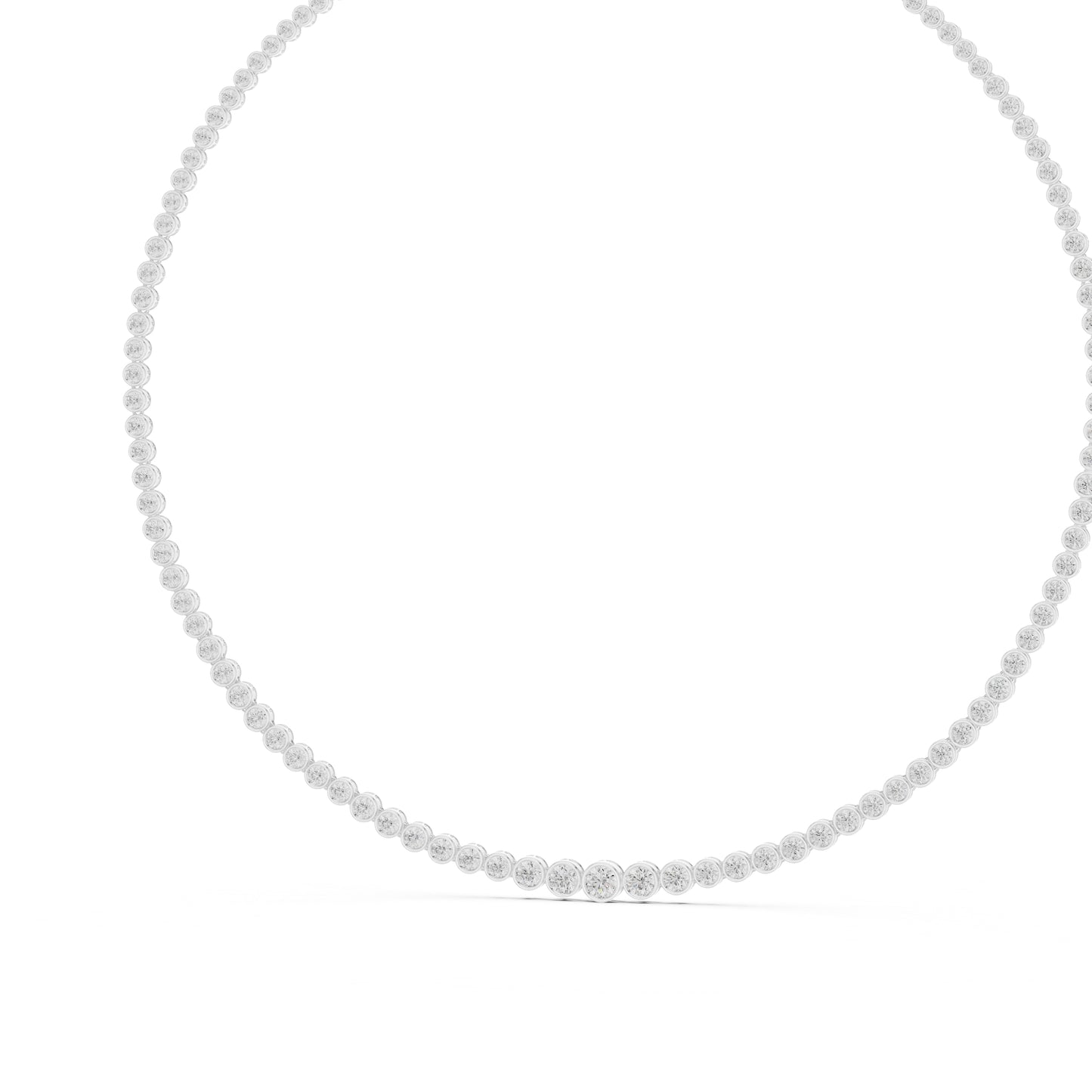 18k White Gold Round Lab-Grown Diamond Everyday Wear Necklace for Women | Pure Carat