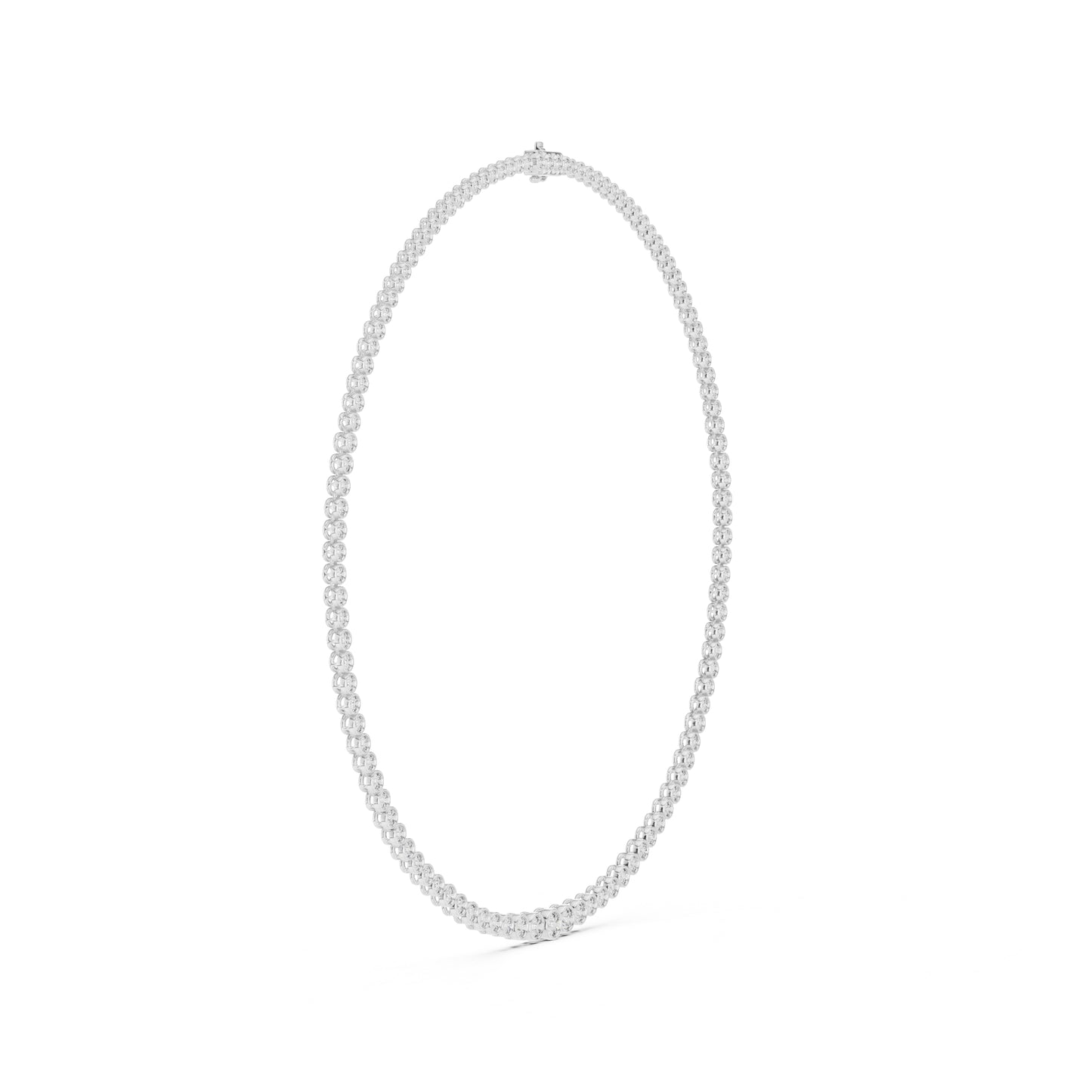 18k White Gold Round Lab-Grown Diamond Everyday Wear Necklace for Women | Pure Carat