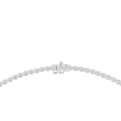 18k White Gold Round Lab-Grown Diamond Everyday Wear Necklace for Women | Pure Carat