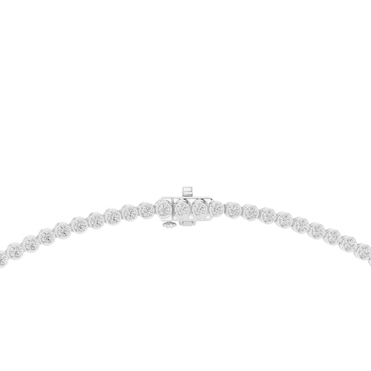 18k White Gold Round Lab-Grown Diamond Everyday Wear Necklace for Women | Pure Carat