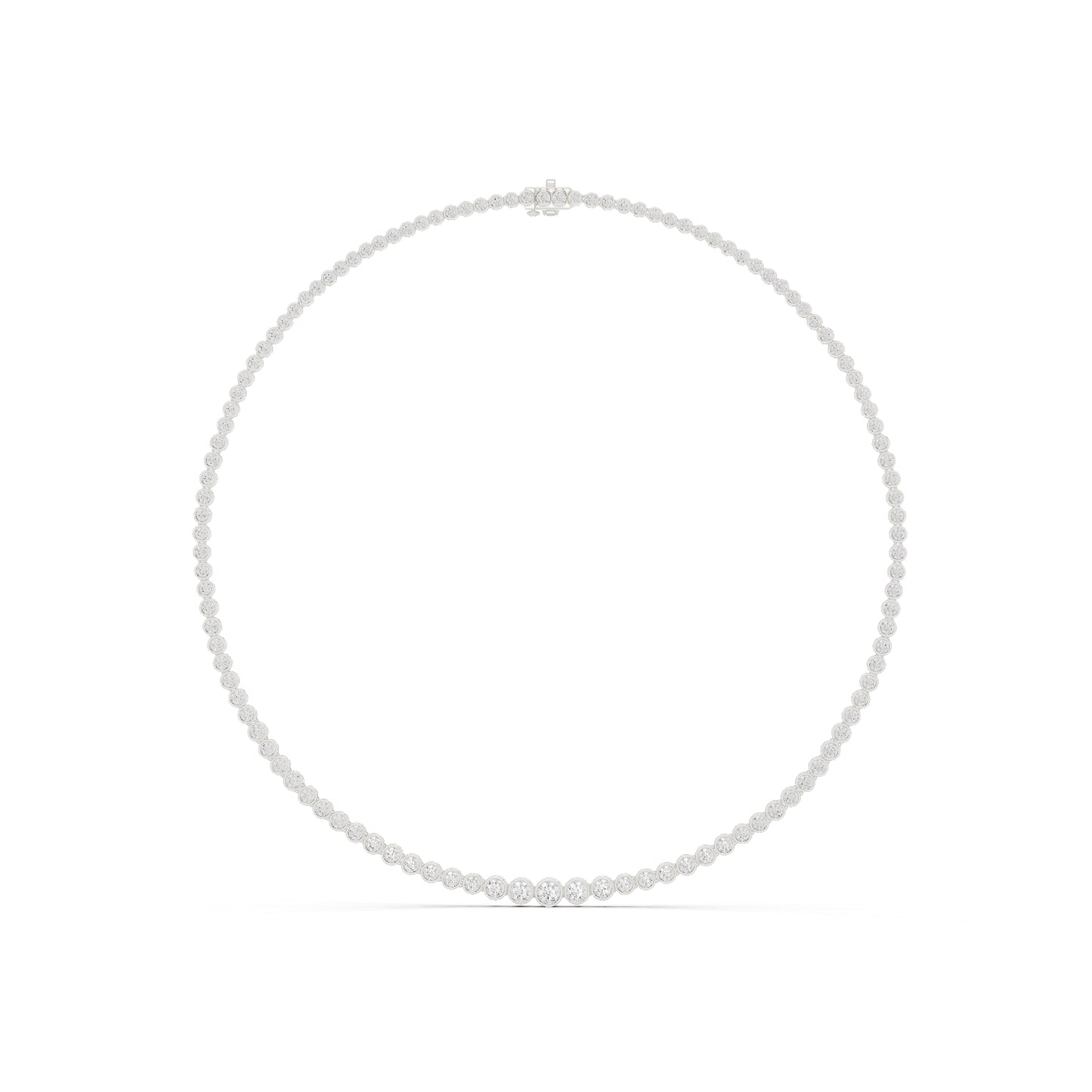 18k White Gold Round Lab-Grown Diamond Everyday Wear Necklace for Women | Pure Carat