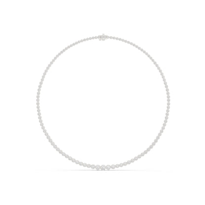18k White Gold Round Lab-Grown Diamond Everyday Wear Necklace for Women | Pure Carat