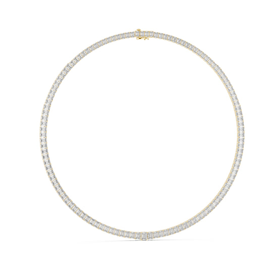 14k Yellow Gold Emerald Lab-Grown Diamond Office Wear Necklace for Women | Pure Carat