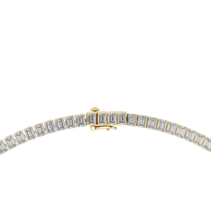 14k Yellow Gold Emerald Lab-Grown Diamond Office Wear Necklace for Women | Pure Carat