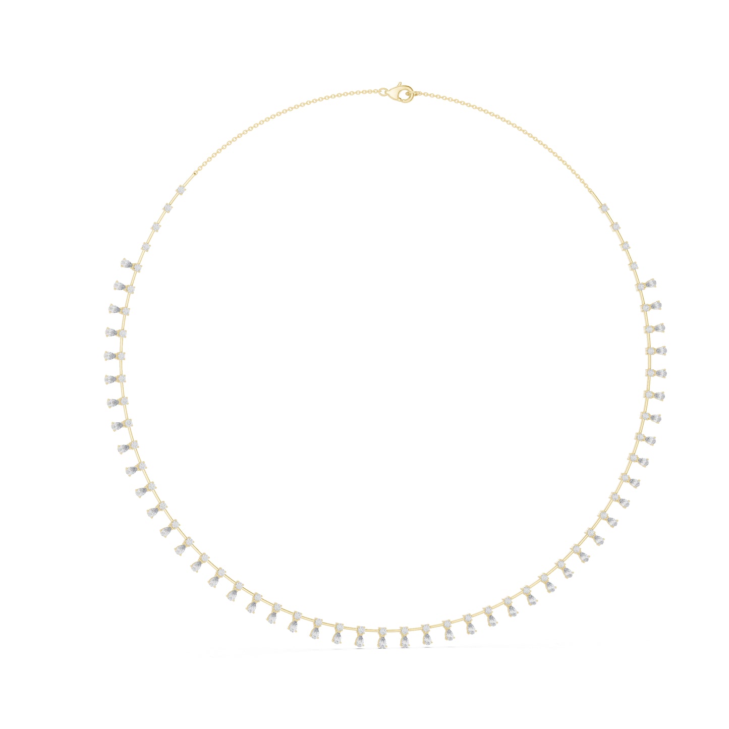 18k Rose Gold Pear/Round Lab-Grown Diamond Party Wear Necklace for Women | Pure Carat