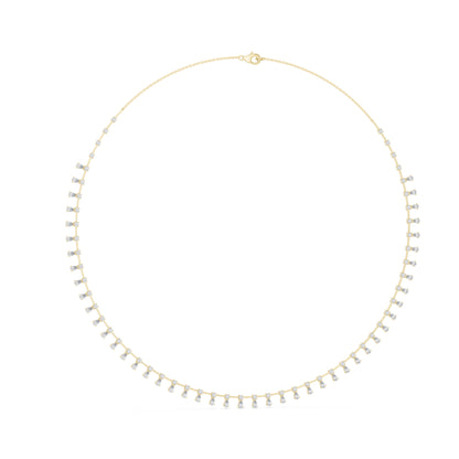 18k Rose Gold Pear/Round Lab-Grown Diamond Party Wear Necklace for Women | Pure Carat