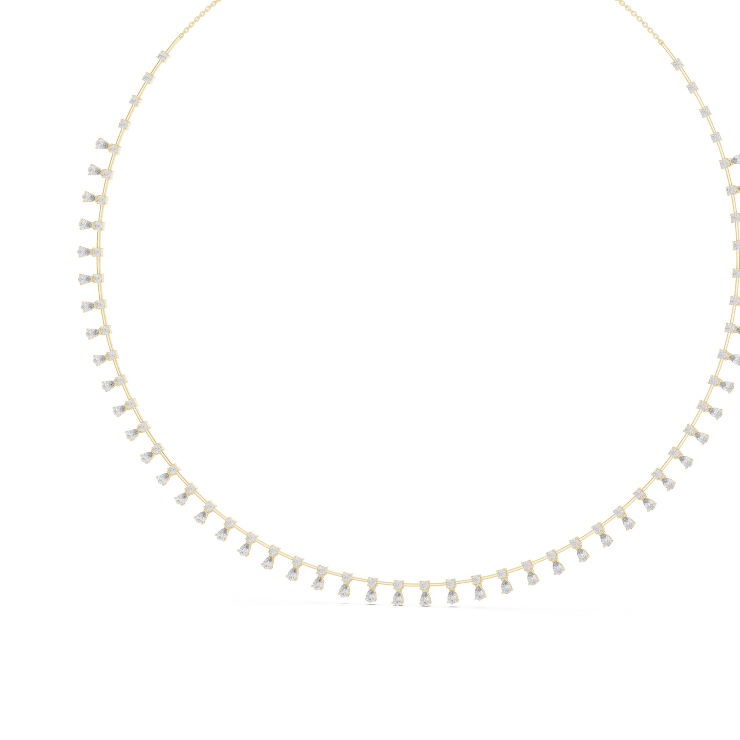 18k Rose Gold Pear/Round Lab-Grown Diamond Party Wear Necklace for Women | Pure Carat